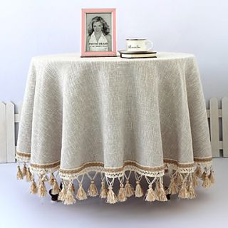 Solid Country Style Table Cloth, Linen 4040