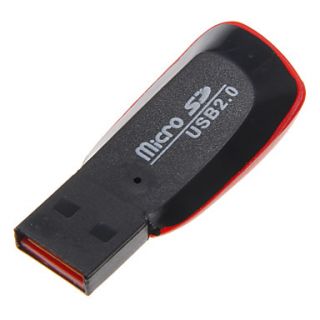 Mini USB 2.0 Memory Card Reader (BlackRed)