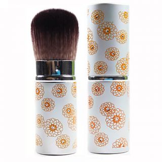 Retractable Precision Face Blush Powder Brush Portable Chrysanthemum Pattern