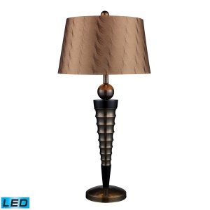 Dimond Lighting DMD D1738 LED Laurie Table Lamp with Bronze Tone On Tone Faux Si