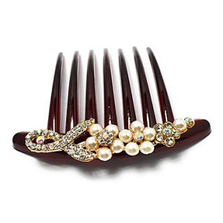 RhinestoneImitation Pearl Wedding Hair Combs(Gold)