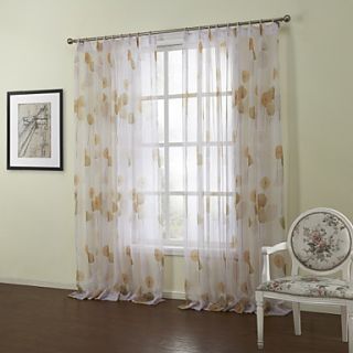 (One Pair)Country Cartoon Style Dandelion Pattern Sheer Curtain
