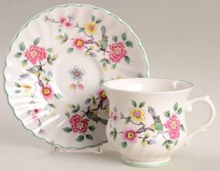 James Kent (England) Chinese Rose Footed Cup & Saucer Set, Fine China Dinnerware