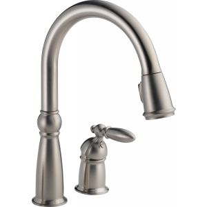 Delta Faucet 955 SS DST Victorian One Handle Pull Out Spray Kitchen Faucet