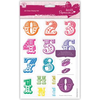 Papermania A5 Clear Stamps carnival Numbers 16 Pieces