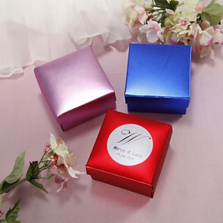Personalized Pearl Paper Wedding Favor Boxes   Set of 12 (More Colors)