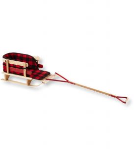 Pull Sled With Cushion And Buffalo Plaid Cover, Small