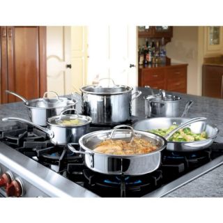 Calphalon Tri Ply Stainless Steel 13 Piece Cookware Set Multicolor   1767951