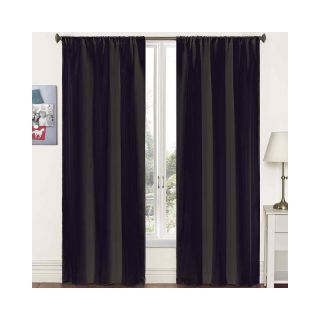 Pairs to Go Capella Woven Solid Rod Pocket Curtain Panel Pair, Black