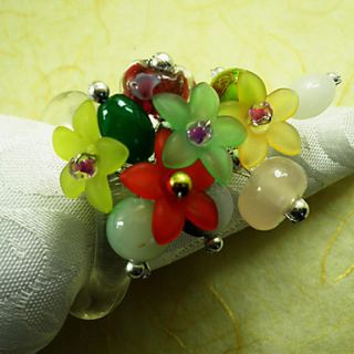 Colorful Wedding Napkin Ring Set of 6, Pearl Beads Dia 4.5cm