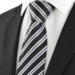 New Striped Grey Formal Mens Tie Necktie for Wedding Party Holiday Gift