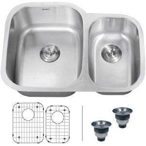 Ruvati RVM4500 Parmi Undermount 16 Gauge 29 Kitchen Sink Double Bowl