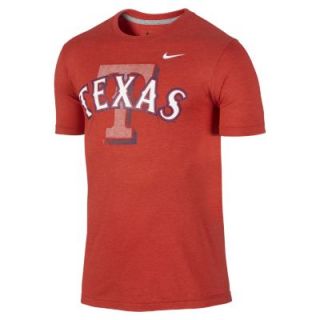 Nike Tri Blend Wordmark Logo 1.4 (MLB Rangers) Mens T Shirt   Red
