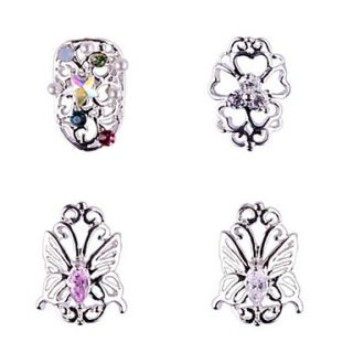 3PCS Zircon Diamond Studded Nail Art Alloy Decorations Riches And Honour No.62 65