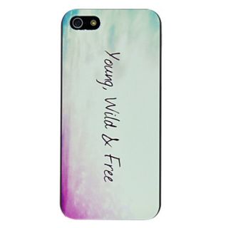 Young, Wild and Free Letters Printed Pattern PC Hard Case for iPhone 5/5S