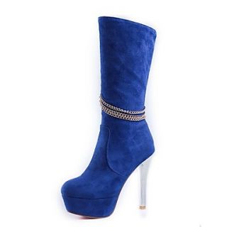 Faux Leather Womens mMid calf and High Platform Boots with Chains (More Colors)