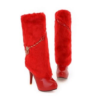Fashion Womens High heel Mid calf Boots with Flexible Metal Chain (More Colors)