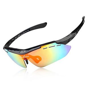 CoolChange UV400 Black Frame Windproof Cycling Glasses(5 Lens)