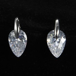 Shining Platinum Plated With Zircon Womens Stud Earrings