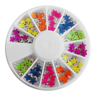 Mixed Candy Color Fluorescent Star shaped Nail Art Decorations