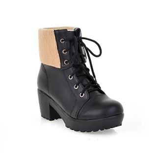Faux Leather Womens Thick Sole and Thick Heel Ankle high Boots (More Colors)