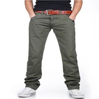 Mens Fashion Casual Straight Long Pants(Belt Not Included)