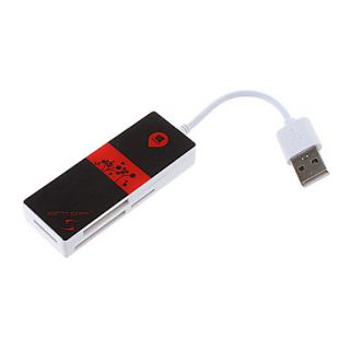 High Speed Mini USB Memory Card Reader (Green/Black/Red)