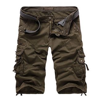 Mens Trendy Slanting Pocket Straight Shorts(without Belt)