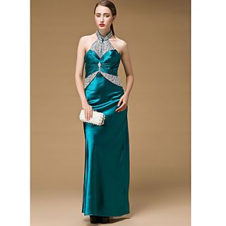 Womens Luxury Satin Face Diamond Dress
