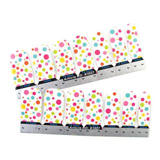 28PCS Full tip Lovely Dot Pattern Nail Art Stickers Decals