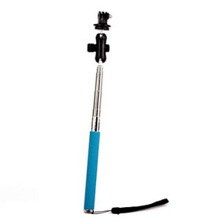 Blue 6 Section Retractable Handheld Monopod with Tripod Mount Adapter for GoPro Hero 3/3/2