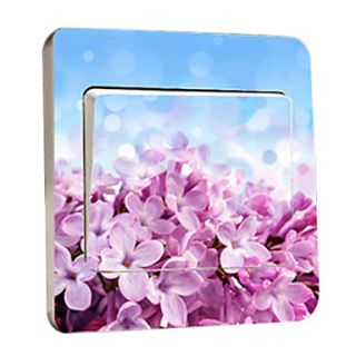 Floral Purple Small flowered Light Switch Stickers, Removable Stickers