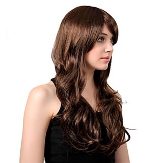 Charm Personality Popular Waves Rolled Dark Brown LadyS Synthetic Wig