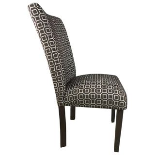Modern Brown/ White Geometric Parson Chair (set Of 2)
