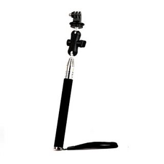 Black 6 Section Retractable Handheld Monopod with Tripod Mount Adapter for GoPro Hero 3/3/2