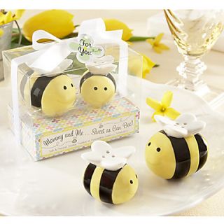 Amasra Mommy and Me Sweet as Can Bee Ceramic Honeybee Salt and Pepper Shakers