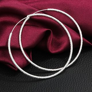 High Quality Fashion Slivery Alloy Womens Hoop Earring(1 Pair)