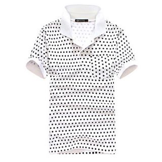 Mens Lapel Dot Print Short Sleeve POLO Shirt