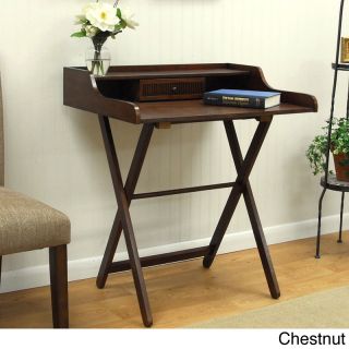 Landon Chestnut Folding Desk (Chestnut, antique blackMaterials Wood, MDF, veneerFinish Chestnut, multi step hand finish with rubbed edges for a worn unique lookDimensions 33.75 inches high x 31.25 inches wide x 22 inches deepNumber of drawers/compartme