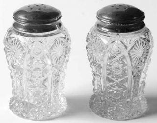 Imperial Glass Ohio Daisy & Button Clear  (Ohio) Salt and Pepper Set   Stem #505