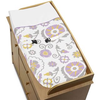 Sweet Jojo Designs Suzanna Changing Pad Cover (Lavender/white/grey/yellowCoordinates with all pieces of the matching Sweet Jojo Designs setsMaterials 100 percent cottonDimensions 31 inches high x 17 inches wideThe digital images we display have the most