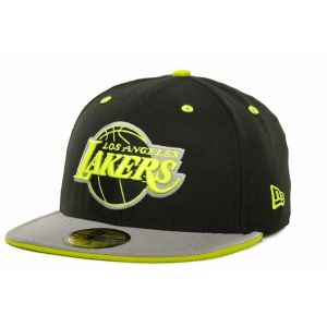 Los Angeles Lakers New Era NBA Hardwood Classics Deez Neon 59FIFTY Cap