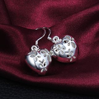 High Quality Heart Shape Slivery Alloy Womens Drop Earring(1 Pair)