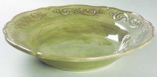 Artimino Baroque Sage Soup/Cereal Bowl, Fine China Dinnerware   Rustic Green,Emb