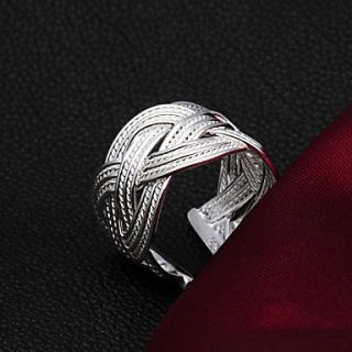 High Quality Fashion Silver Plated Braided Rope Shaped Womens Ring