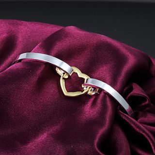 High Quality Lovely Silver Silver Plated Locked Heart Bangle Bracelets