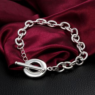 High Quality Classic Silver Silver Plated Circle Locked Charm Bracelets