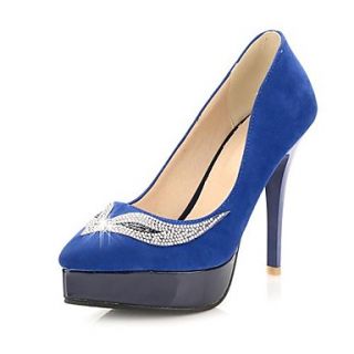 Suede Womens Stiletto Heel Pumps/ Heels with Rhinestone Shoes (More Colors)