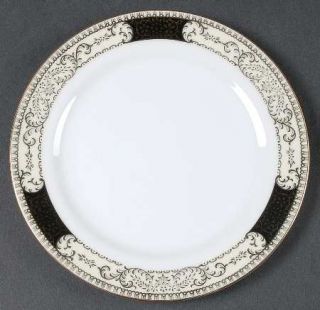 Kent (Japan) Windsor White & Black Bread & Butter Plate, Fine China Dinnerware  