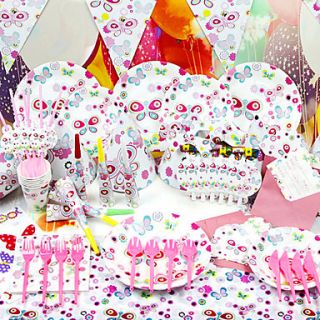 Dancing Butterfly Party Supplies   Set of 84 Pieces